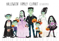 Halloween family Clipart, Halloween Clipart, Instant Download PNG file -  300 dpi