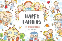 Happy families bundle family clipart by Bubert Art on ...