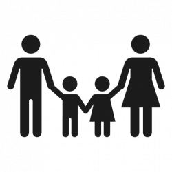 Family with two children icon - Transparent PNG & SVG vector