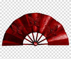 China Hand fan Paper Red, Red Chinese fan transparent ...