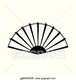 Vector Art - Open hand fan icon, simple style . Clipart ...