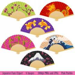 Japanese Fans Clipart Clip Art with Koi, Dragon, Bamboo ...