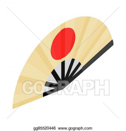 Stock Illustrations - Japanese folding fan with the rising ...