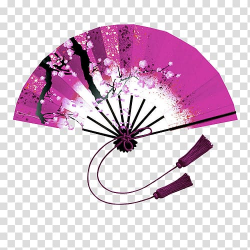 China Hand fan , Purple Chinese fan decoration pattern ...