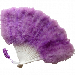 Hand Fan Lavender Feathers & Ornate Pierced Design Slats from ...