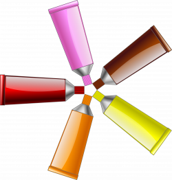 Clipart - Color tube Red Yellow Brown Orange Pink
