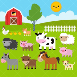Farm Animals Clipart / Farm Clip Art / Barnyard Animals | Pinterest ...
