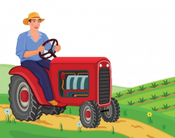 Tractor Farmer Agriculture Clip art - The farmer with the red ...