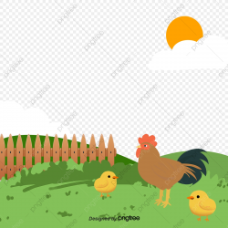 Green Chicken Farm, Chicken Clipart, Farm Clipart, Vector ...