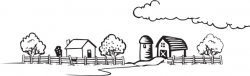 Coloring Book Farm Landscape clip art Free vector in Open ...