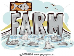 Vector Stock - Freshwater fish farm lettering. Stock Clip ...