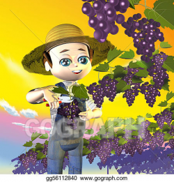 Stock Illustration - Farmer grapes. Clip Art gg56112840 ...