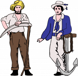 Clipart - Harvest and Docks Workers