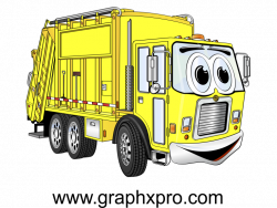 Yellow Garbage Truck Cartoon | Garbage Truck Cartoons by Scott Hayes ...