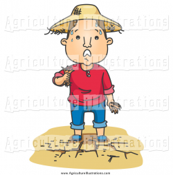 Agriculture Clipart of a Sweaty Tattered Farmer on Dry Land ...