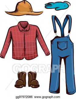 EPS Vector - Farmer clothing elements illustration. Stock ...