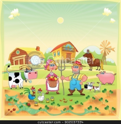 Farm Family. stock vector