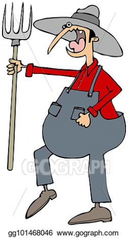 Stock Illustrations - Irate farmer with a pitchfork. Stock ...