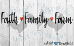 Faith Family Farm Farmhouse Farm House Primitive SVG Design File, Cut File  Silhouette and Cricut