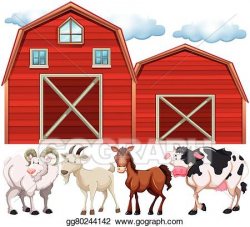 Vector Stock - Farm animals and farmhouses. Clipart ...