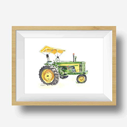 Amazon.com: Green Farm Tractor Wall Art | Farmhouse Decor ...