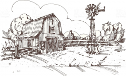 Download farm house line drawing clipart Drawing Farmhouse ...