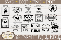 Farmhouse SVG DXF EPS Clipart Vector Bundle