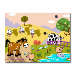 children illustration with cartoon farm animals | ~*Clip Art Farm ...