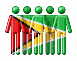 Flag of Guyana on Stick Figure - Photos by Canva