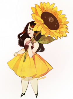 it's a parasol! finally got around to making that sunflower girl ...
