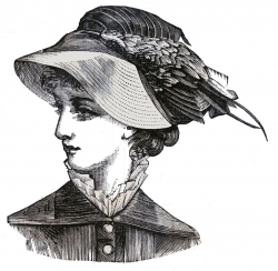Victorian Clip Art - 3 Hat Wearing Heads - Ladies - The ...