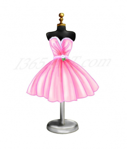 50% OFF Pink Dress Clipart, Dress Form Digital Illustration ...