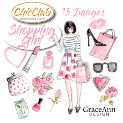 Fashion Clipart | Shopping Girl | DIY Invitations | Girly ...