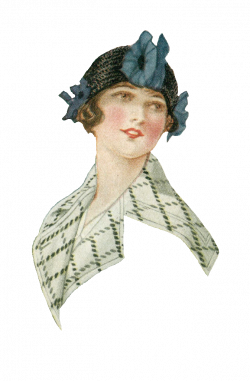 Antique Images: Free Fashion Clip Art: 1917 Women's Hat and Collar ...