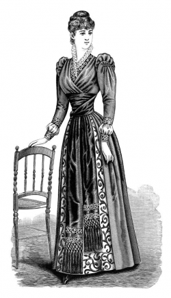 Victorian lady clip art, free black and white clipart ...