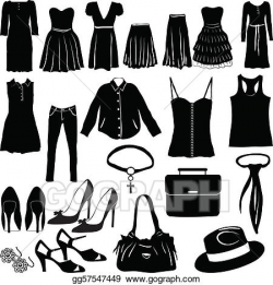 Vector Art - Miscellaneous womens clothing. EPS clipart ...