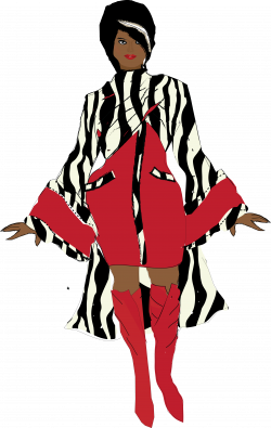 Vector Image Red Dress/Zebra Cape | Donna Davis' Fashion ...