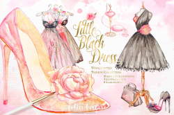 Little Black Dress Fashion Clipart ~ Illustrations ...