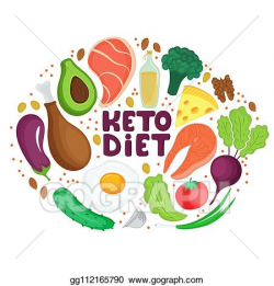 Vector Art - Keto diet hand drawn banner. ketogenic low carb ...