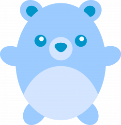 Cute Chubby Blue Teddy Bear - Free Clip Art