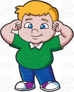 A Strong Fat Male Kid Cartoon Clipart - Clip Art Library