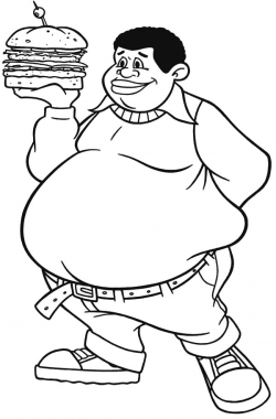 Fat Albert Boy Bring Big Burger Coloring Pages | Kids Play ...