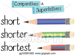 Vector Art - English grammar for comparative and superlative ...