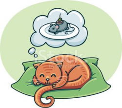 Fat Cat Dreaming With Food premium clipart - ClipartLogo.com