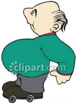 Old Man with a Fat Belly - Royalty Free Clipart Picture