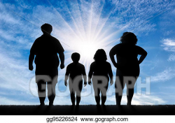Stock Illustration - Fat family suffering from obesity ...