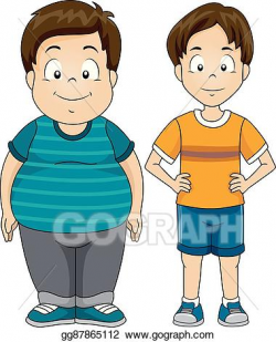 Vector Illustration - Kids boys fat thin. Stock Clip Art ...