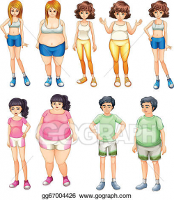 Vector Art - Fat and skinny people. EPS clipart gg67004426 ...