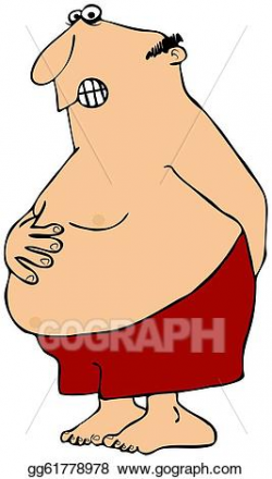 Stock Illustration - Man with a stomach ache. Clipart ...