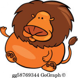 Vector Art - A fat lion . Clipart Drawing gg64874375 - GoGraph